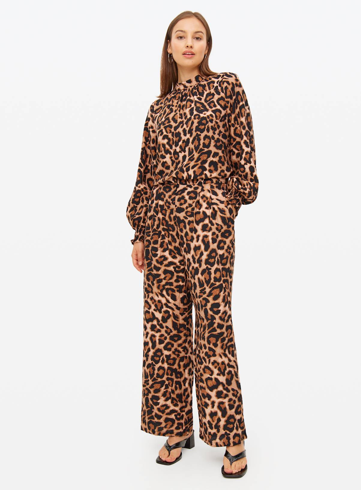 Animal Printed Wide Leg Co-ord Trousers  12R - Image 3